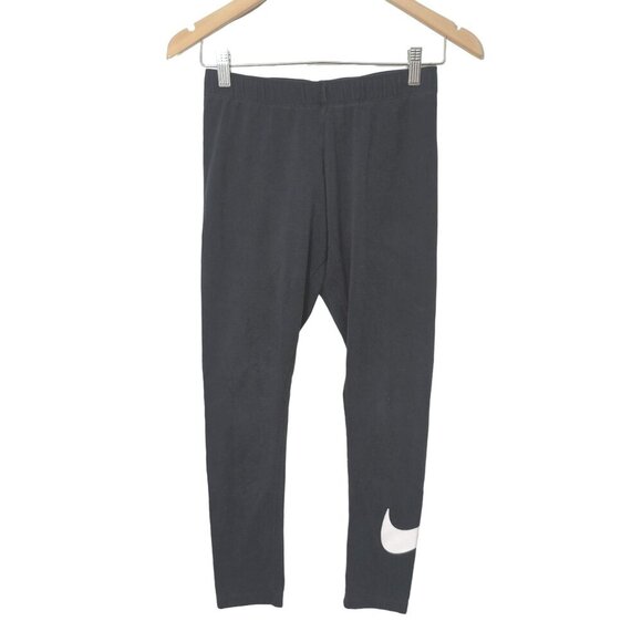 Nike Pants - Nike Leg A See Swoosh‎ Legging Womens M Black Logo Athletic Activewear Gym